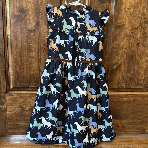 NWOT Janie and Jack horse ruffle sleeveless dress. Size 10 - Picture 4 of 5